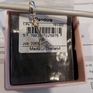 AUTHENTIC PANDORA SS *COUNTRY EDITION* Eiffel tower w/14k heart 791302 - RARE